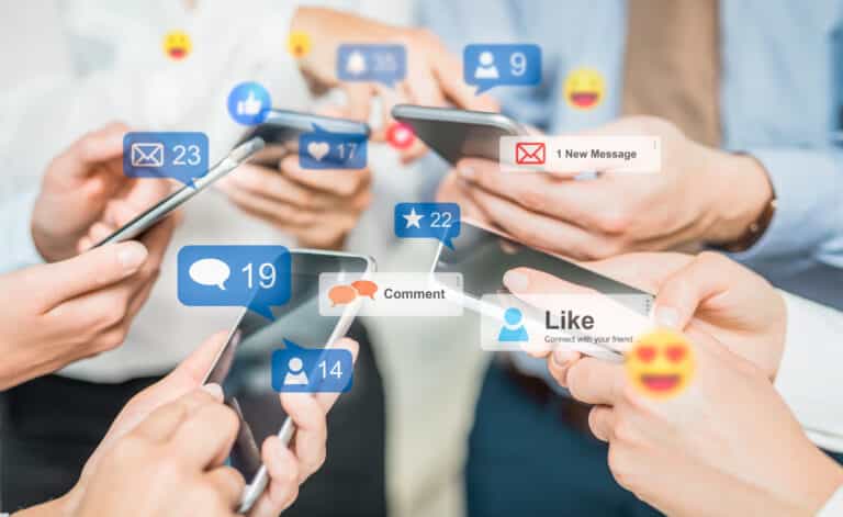 People using social media