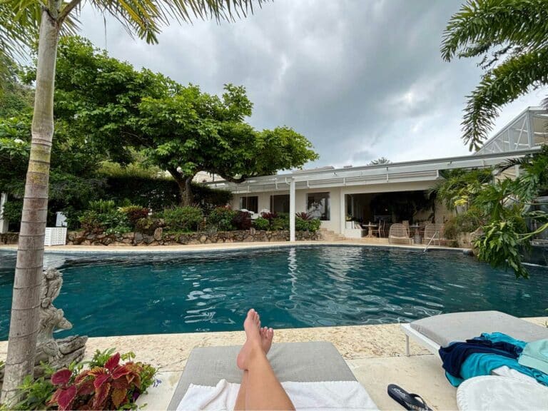 View of the pool from a retreat in Costa Rica