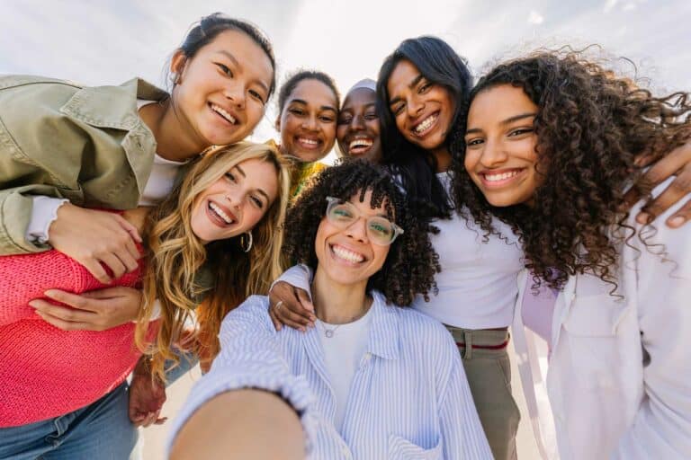 Group of college women