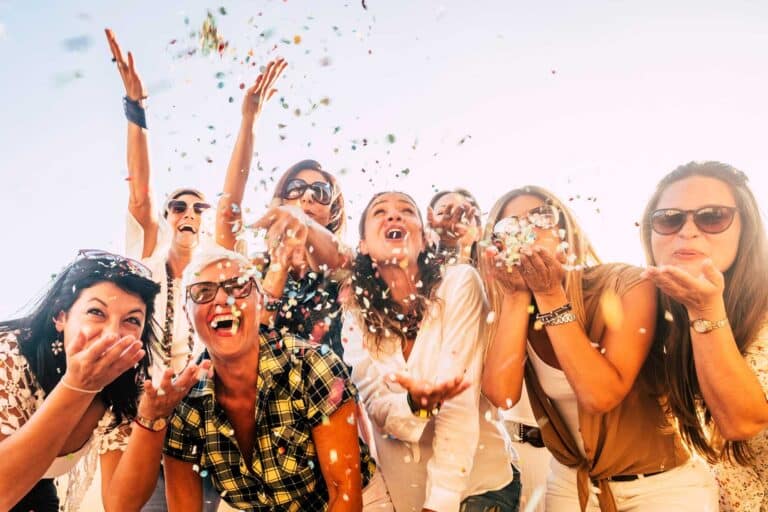 Group of women celebrating success